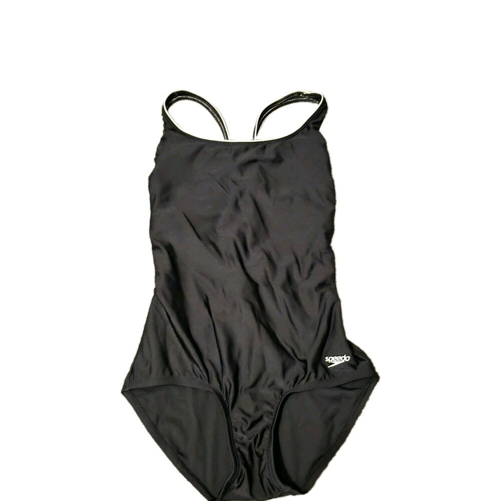 Speedo Black One Piece Swimsuit Size 6 Bathing Swim Team School